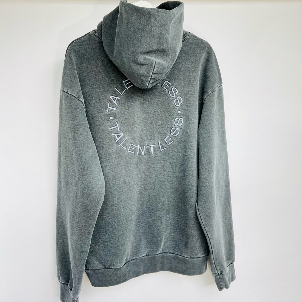 Talentless washed fabric circle embroidery hoodie heavy duty - Picture 5 of 10
